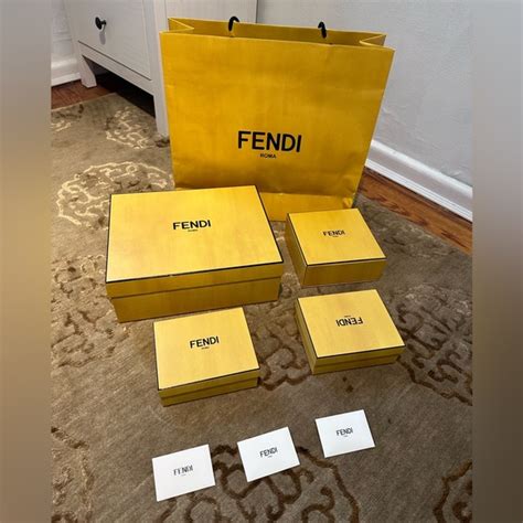 Authentic Fendi Empty Box 6” x 4.5” x 1.5” with Fendi Wrap Inserts